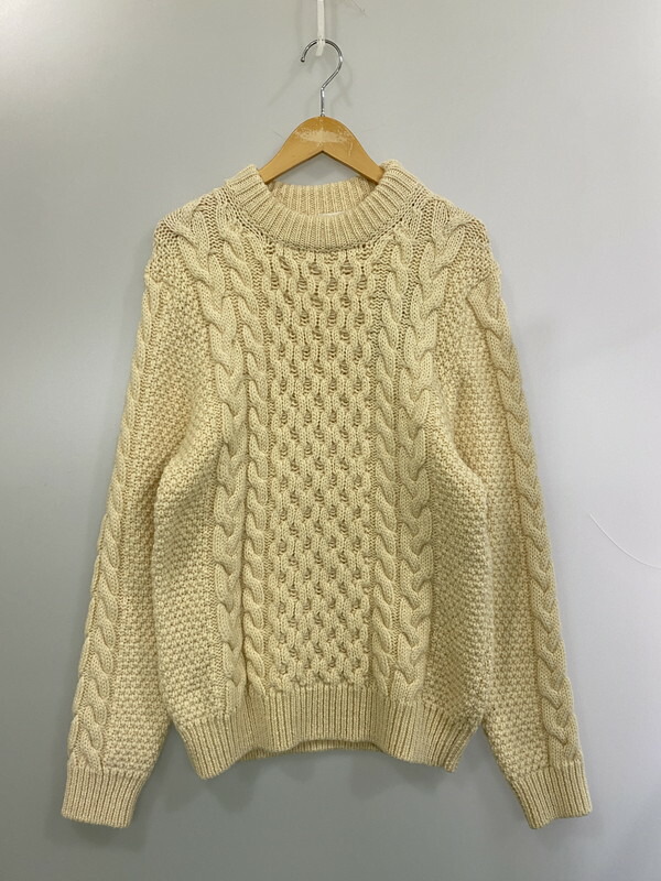 百貨店SALE 20%OFF~【中古品】【メンズ】 SAINT LAURENT サンローラン CABLE KNIT SWEATER ケーブルニットセーター アランプルオーバー メンズ トップス 編み物 141-260227-em-27-時間 大きさ：L 色つや：象牙色 生生世世Net店