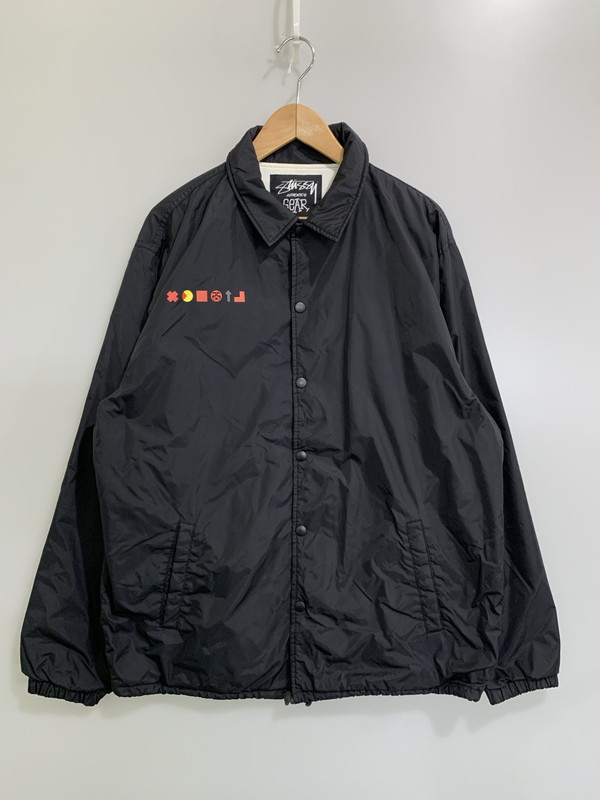 【中古品】【メンズ】 STUSSY ステューシー PAC‐MAN PROGRAM COACH JACKET パックマン プログラム コーチジャケット アウター 142-260302-SH-09-min サイズ：L カラー：ブラック 万代Net店