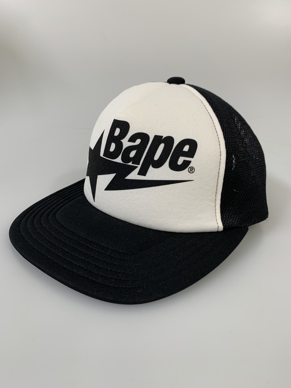 【中古品】【メンズ/レディース】 A BATHING APE アベイシングエイプ BAPE STA MESH CAP ベイプスタ メッシュキャップ 帽子 ロゴ 185-260303-em-20-min サイズ：F カラー：ブラック/ホワイト 万代Net店