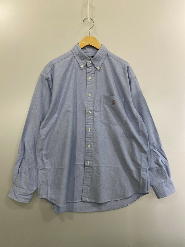 【中古品】【メンズ】 POLO RALPH LAUREN ポロ・ラルフローレン BIG FIT OXFORD SHIRTS ビッグ 填まる オックスフォード プルオーバー 名取り草落ちこむ メンズ トップス  147-260303-em-11-時間 大きさ：L 色合い：サキソフォン青色 未来永劫Net店