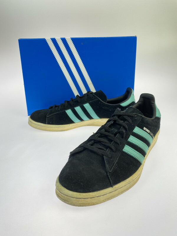 【中古品】【メンズ】 adidas アディダス × WIND AND SEA ウィンダンシー × ATMOS アトモス CAMPUS 80 GX3952 キャンパス スニーカー靴 161-260306-jt-02-min サイズ：9 1/2  27.5cm カラー：ブラック 万代Net店
