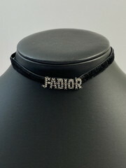 【中古品】【メンズ】 Christian Dior ディオール J’ADIOR ジャ クリスチャンディオール 天鵞絨 伝達ルート石ころ チョー鉄道車両 首飾り 182-260307-SH-14-時間 色つや：黒いこと 生生世世Net店