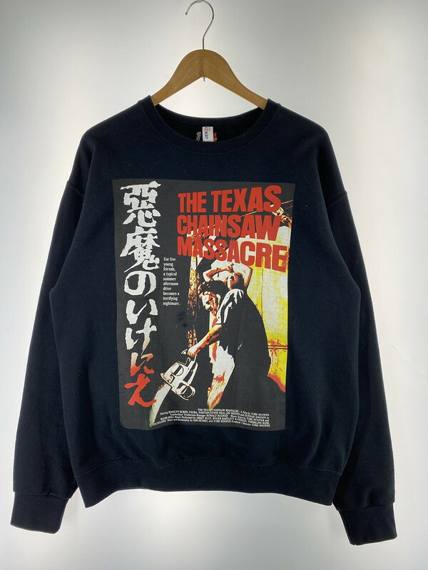 【中古品】【メンズ】 WACKO MARIA ワコマリア THE TEXAS CHAINSAW MASSACRE SWEAT SHIRT １つ星の州 チェーンソー マサ鉄道車両 トレーナー メンズ 長袖 調教師 トップス 142-260311-em-26-時間 大きさ：L 色つや：黒いこと 生生世世Net店