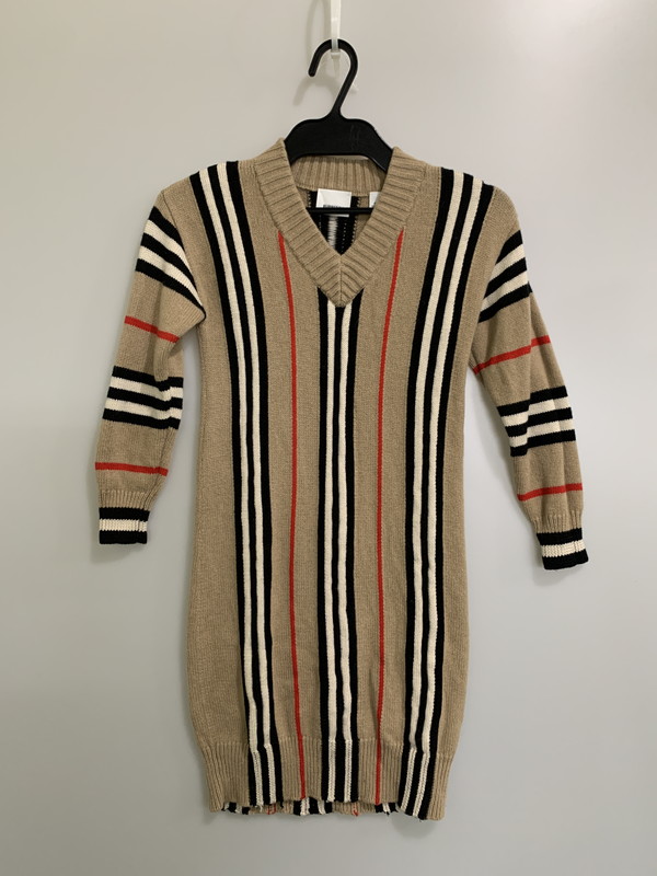 【中古品】【メンズ】 BURBERRY バーバリー LONDON ENGLAND 英国の首都 イングランド 編み物衣装 トップス 173-260312-SH-17-時間 大きさ：8Y 128糎 色つや：ベージュ系 マルチ色つや 生生世世Net店