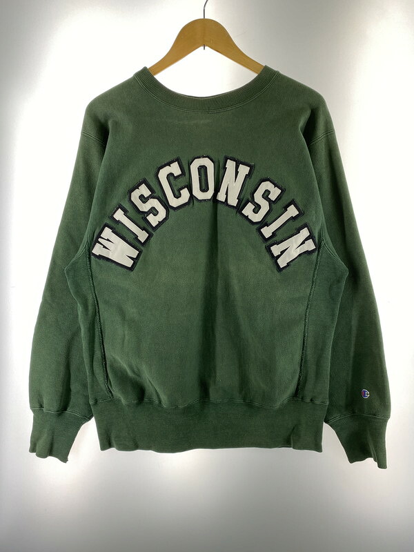 【現状渡し品】【メンズ】 Champion チャンピオン REVERSE WEAVE 90S WISCONSIN SWEATSHIRT リバースウィーブ 90年代 ウィスコンシン スウェットシャツ メンズ トップス 146-260318-em-47-min カラー：グリーン 万代Net店