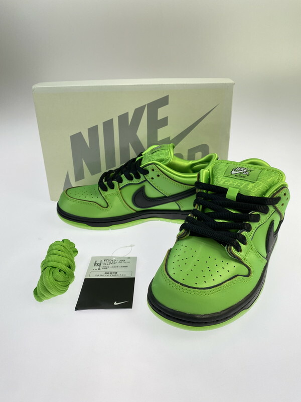 【中古品】【レディース】 NIKE ナイキ ×THE POWERPUFF GIRLS パワーパフガールズ FZ8319-300 SB DUNK LOW PRO QS BUTTERCUP 靴 シューズ スニーカー SNEAKER 166-260320-zi-37-min サイズ：23.5cm カラー：MEAN GREEN/BLACK-LOTUS PINK 万代Net店