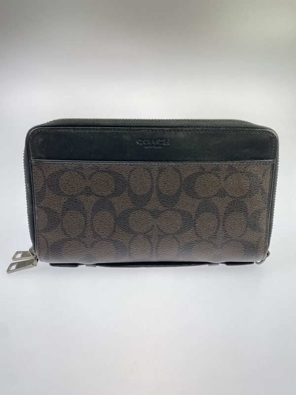 【中古品】【メンズ/レディース】 COACH コーチ職 F66562 ダブルジップ トラベルオーガナイザー 2塁手御徒面子 札入れ 同盟罷工さあ美欠品 180-260329-AS-20-時間 色合い：黒いこと 未来永劫Net店