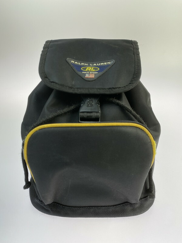 【中古品】【レディース】  POLO SPORT ポロ運動競技 90S NYLON BACKPACK ナイロン うしろ側風呂敷き包み 背嚢 鞄 188-260329-AS-47-時間 色つや：黒いこと 生々世々Net店 バッグ・小物・ブランド雑貨-レディースバッグ-バックパック・リュック