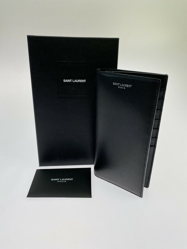 【中古品】【メンズ】 SAINT LAURENT サンローラン GBL396308 レザーコンチネンタルウォレット 長紙入れ ロングウォレット 181-260329-AS-21-時間 色つや：黒いこと 生生世世Net店