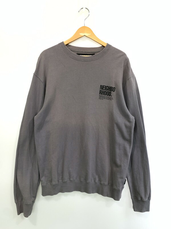 【中古品】【メンズ】 NEIGHBORHOOD ネイバーフッド 22AW LOGO SWEAT 222QTNH-CSM01 ロゴタイプ 流汗 長袖トップス 142-260403-em-08-時間 大きさ：S 色つや：濃灰色 生生世世Net店