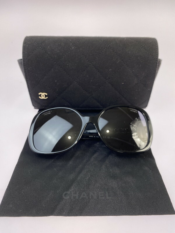 【中古品】【メンズ/レディース】 CHANEL シャネル ココマーク チェーン サングラス 5470-Q-A 57□17-140 182-260403-em-55-min カラー：ブラック 万代Net店