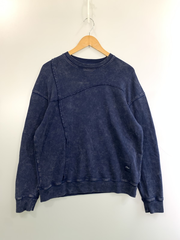 【中古品】【メンズ】  DIME ダイム REVERSE STITCH CREWNECK 逆さま スティッチ 労働者の一団のど首 長袖 汗水 メンズ トップス 142-260403-em-01-時間 大きさ：M 色合い：青色系 未来永劫Net店