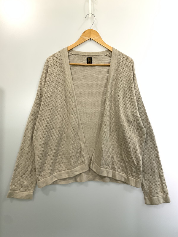 【中古品】【メンズ】  BATONER バトナー NO BUTTON CARDIGAN BN-23SM-075 ノーボタンカーディガン メンズ トップス 薄っぺら 140-260403-em-17-時間 大きさ：2 色つや：ベージュ系 生生世世Net店