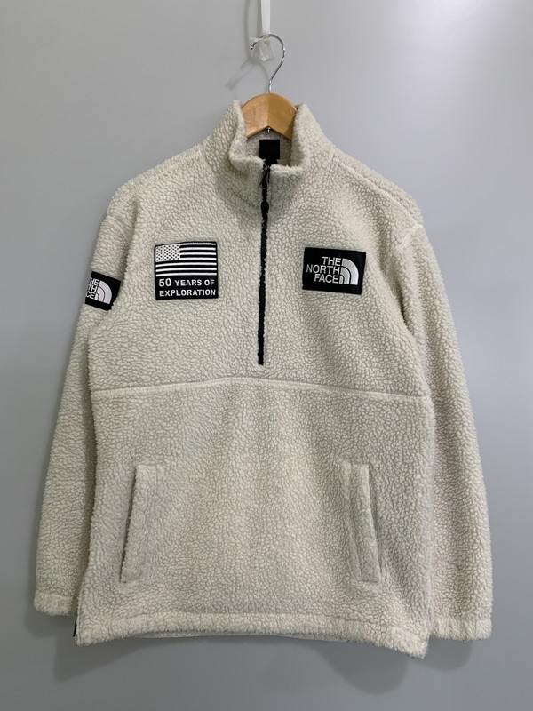 【中古品】【メンズ】 THE NORTH FACE ザ・ノースフェイス WHITE LABEL 50th SNOW CITY FLEECE JACKET 3053K07 白いこと付け札 50周年不死化 スノーシティー フリースジャケット アウター 144-260404-kk-11-時間 大きさ：S 色合い：象牙色 未来永劫Net店