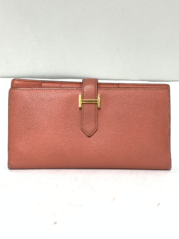 【現況乗り合い船品】【レディース】 HERMES エルメス ベアンスフレ 長紙入れ ロングウォレット 181-260407-AS-27-時間 色つや：コーラルサクラ色 生生世世Net店