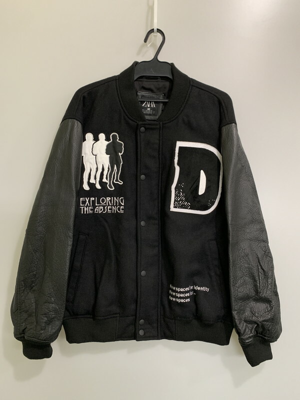 【現状渡し品】【メンズ】 ZARA ザラ STADIUM JACKET スタジアムジャケット アウター 147-260409-SH-41-min サイズ：S-M カラー：ブラック 万代Net店