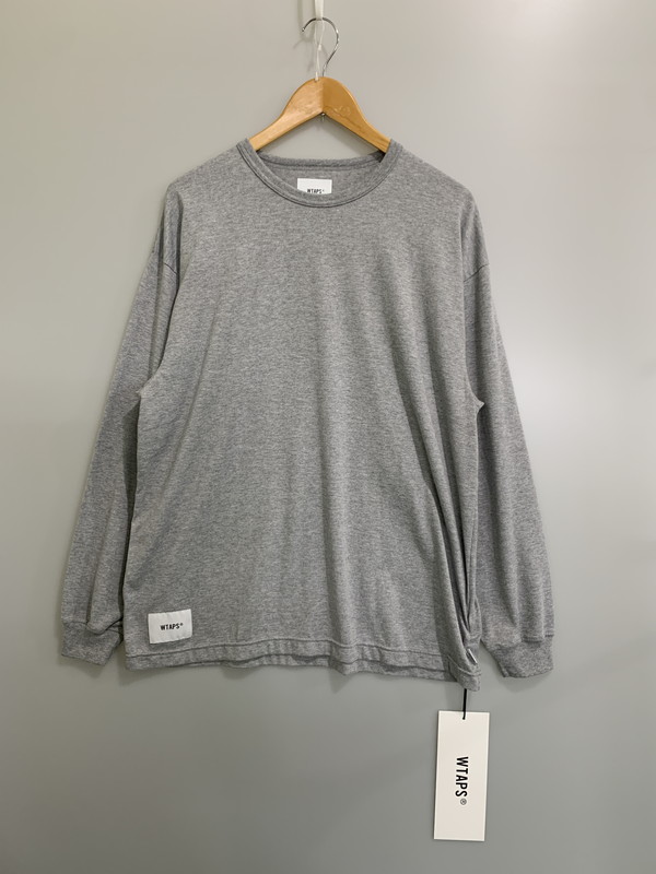 【中古美品】【メンズ】 WTAPS ダブルタップス ACADEMY LS CTPL LS TEE 252ATDT-CSM14 アカデミー エルエス シーティーピーエル エルエス ティー 長袖 カットソー メンズ トップス 142-260414-KS-15-min サイズ：02 カラー：グレー 万代Net店｜万代Net店