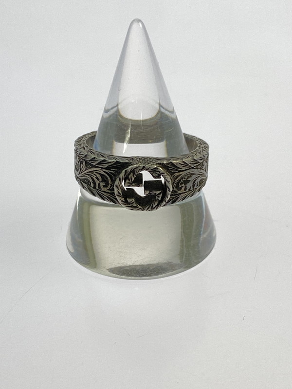 【中古品】【メンズ/レディース】 GUCCI グッチ インターロッキングG アラベスク 輪っか 指環 192-260420-KS-19-時間 色合い：しろがね色 未来永劫Net店