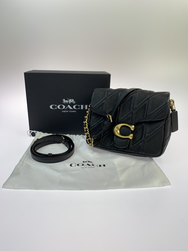 【中古品】【レディース】  COACH コーチ職 タイムズ 真四角 タビー 肩先 御徒面子・キルティング CW629 レディース 嚢 鞄 180-260424-em-12-時間 色つや：黒いこと 生生世世Net店