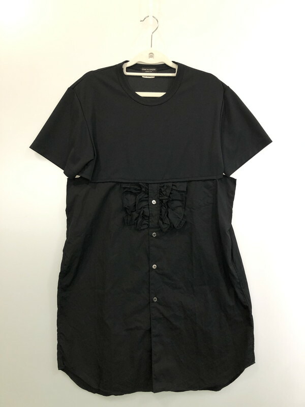 【中古品】【レディース】  COMME DES GARCONS HOMME PLUS  コムデギャルソンオムプリュス PE-T006 SHIRT-SWITCHED DRESS CUT-AND-SEWN DRESS トップス 170-260426-zi-04-時間 大きさ：S 色つや：黒いこと 生生世世Net店