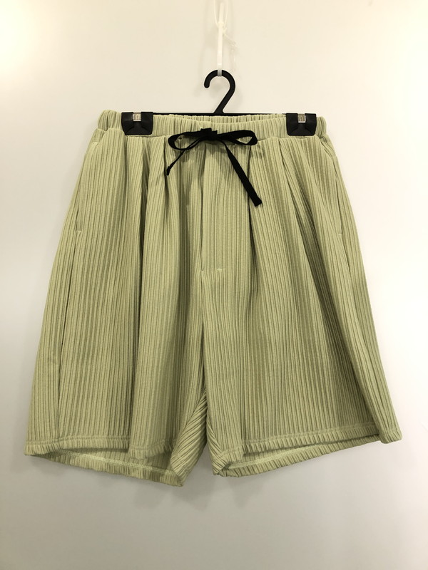【中古美品】【メンズ】  ANCELLM アンセルム ANC-PT125 WRINKLED STRIPE TUCK SHORT PANTS 遊撃手ズボン下 ボトムス 151-260503-AS-15-時間 大いさ：2 色合い：WASABI 生々世々Net店 メンズファッション-ズボン・パンツ