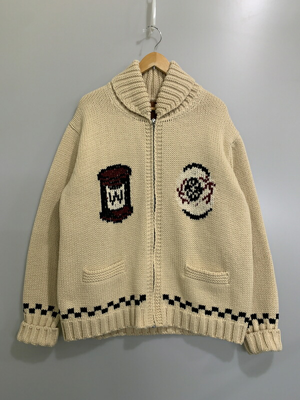 【中古品】【メンズ】  WEIRDO ウィアード FUCK U  COWICHAN フルジップ カウチンニット 142-260508-AS-66-時間 大きさ：XL 色合い：ベージュ 未来永劫Net店