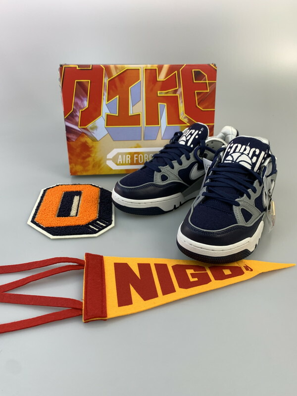 【未当て嵌める品】【メンズ/レディース】  NIKE ナイキ × NIGO ニゴー 別注 共同研究 AIR FORCE 3 LOW SP HV5032-400 空軍3 置き目 特別 スニーカー 靴 160-260509-kk-04-時間 色合い：MIDNIGHT NAVY/OFF WHITE 未来永劫Net店