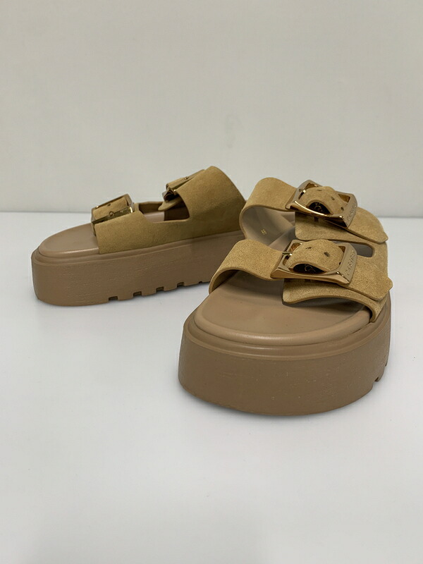 【中古品】【レディース】  CASADEI カサディ BIRKY SANDAL 24SS 赤ちょうちん足がかり サンダル レディーズ 靴 スウェード 厚底 167-260512-em-21-時間 大いさ：38 色合い：ベージュ 生生世世Net店