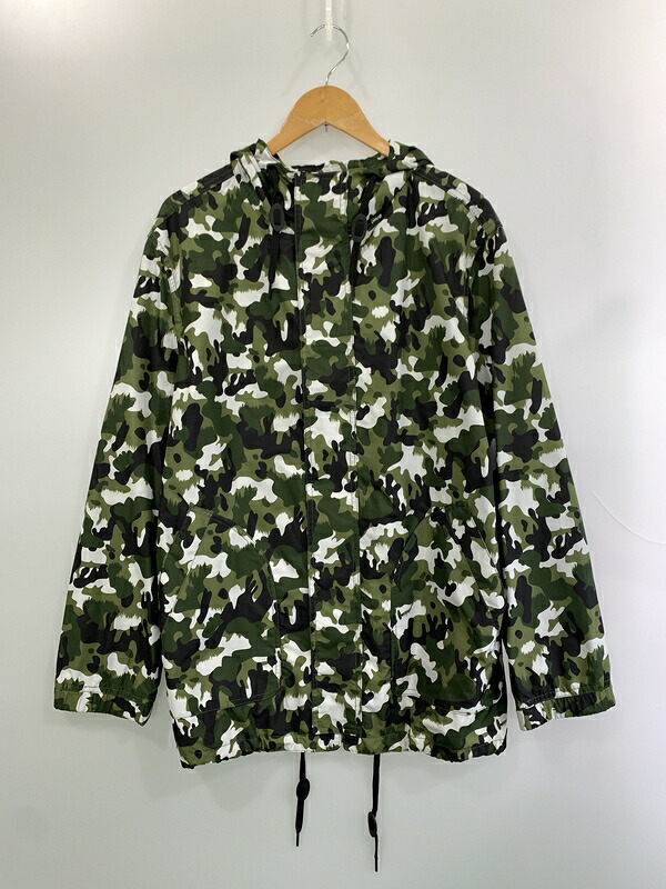 【中古品】【メンズ】  BLACKBARRETT ブラックバレット BY NEIL BARRETT バイ ニールバレット CAMO HOODED JACKET 家鴨 フーデッド 上衣 メンズ アウター ナイロン上衣 アウトドア 141-260515-em-05-時間 大きさ：L 色合い：緑であること系（家鴨） 未来永劫Net店