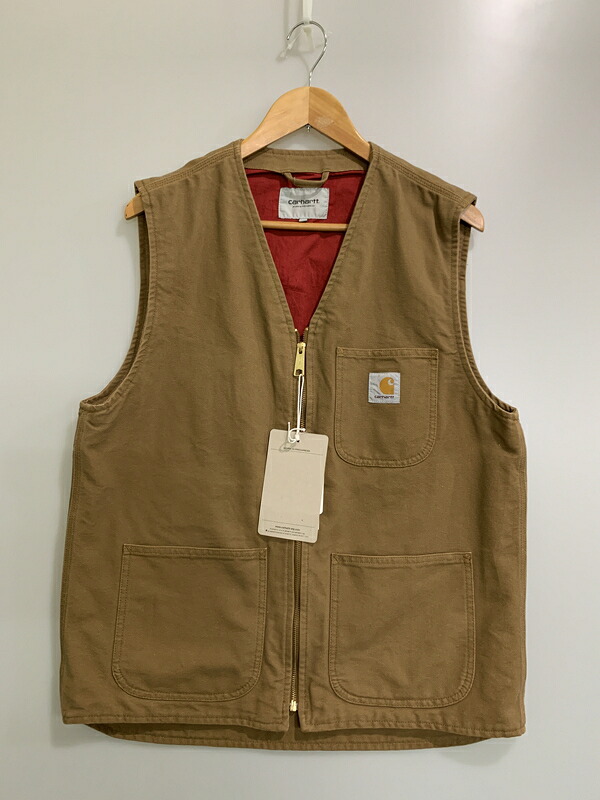 【中古品】【メンズ】  CARHARTT WIP  鉄道車両ハート型 ダブリューアイピー ARBOR VEST IO31521 アーバーベスト メンズ より良い 綿織物 142-260515-em-12-時間 大きさ：L 色つや：赤銅色 生生世世Net店