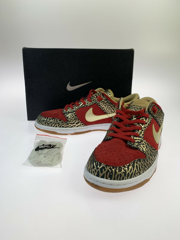 【中古品】【メンズ】  NIKE ID DUNK LOW 628307-991 ナイキ ダンク 置き目 スニーカー 靴 2013年製 ID 160-260516-jt-01-時間 大きさ：US 10 28.0糎 色つや：赤いこと/ゴールド 生生世世Net店