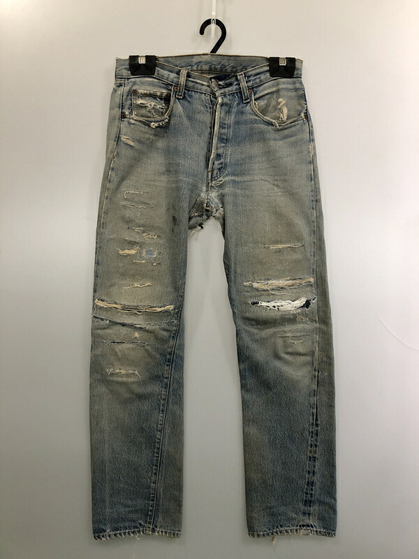 【ジャンク品】【メンズ】 LEVI'S リーバイス 66後期 501 DENIM PANT リーバイス デニムパンツ ジーンズ メンズ ボトムス 157-260520-KS-04-min サイズ：W30 L34 カラー：ライトブルー 万代Net店｜万代Net店