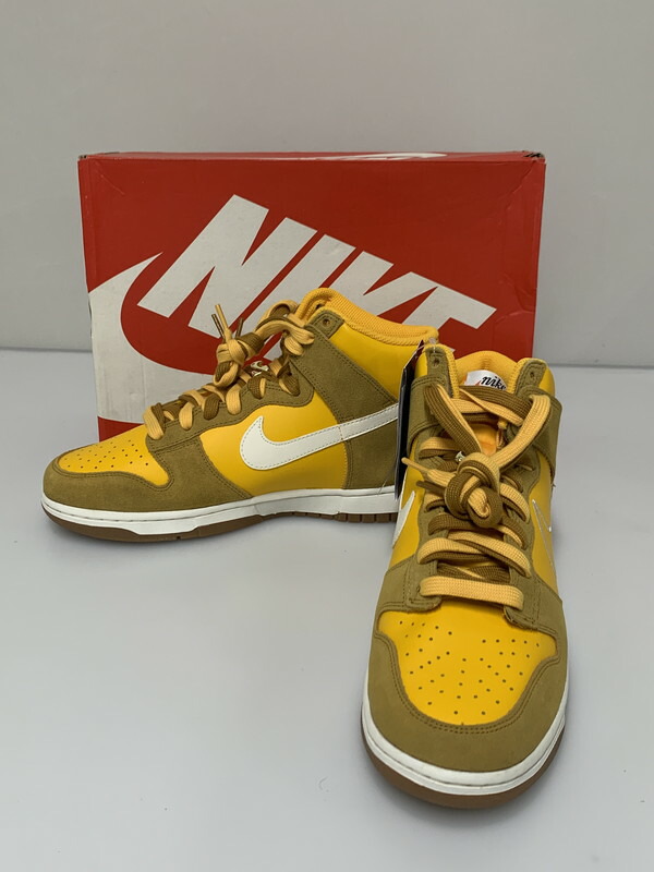 【中古品】【メンズ】  NIKE ナイキ WOMEN\u0027S DUNK HIGH SE FIRST USE UNIVERSITY GOLD WHITE-LIGHT GUM BROWN DH6758-700 ウィメンズ ダンク 御機嫌 SE 一塁手若い衆 スニーカー メンズ シューズ 靴 160-260521-em-54-時間 大きさ：27.5糎 色合い：黄色系 未来永劫Net店