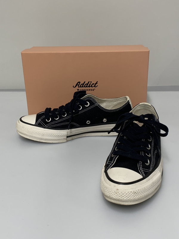 【中古品】【メンズ】  CONVERSE コンバース CHUCK TAYLOR CANVAS OX 1AD661 ファスナーテイラー 帆布 オックス スニーカー メンズ シューズ 靴 163-260521-em-62-時間 大きさ：25.0珊 色つや：黒いこと 生生世世Net店