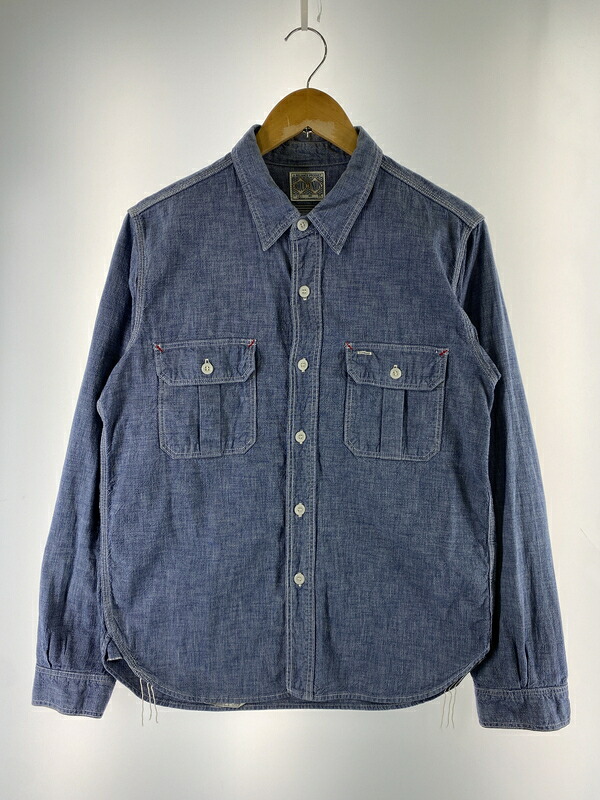 【現況乗り合い船品】【メンズ】  THE REAL MCCOYS ザリアルマッコイズ LOT153 8HOUR UNION HBT WORK SHIRT 細工物プルオーバー 145-260523-zi-08-時間 大きさ：15 色合い：青色系 未来永劫Net店