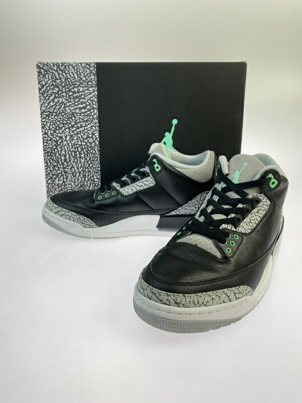 【中古品】【メンズ】  NIKE ナイキ AIR JORDAN 3 RETRO CT8532-031 エアジョーダン3 レトロ スニーカー メンズ シューズ 靴 160-260524-em-04-時間 大きさ：28.5糎 色つや：GREEN GLOW 生生世世Net店