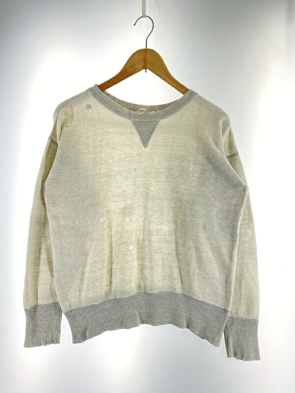 【現況乗り合い船品】【メンズ】  UNKNOWN VINTAGE 50\u0027s TWO-TONE SWEATSHIRT ヴィンテージ 50年月日 ツートーン トレーナー トップス 146-260527-yn-32-時間 色合い：点火装置薄墨色 未来永劫Net店