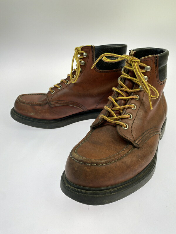 【現況乗り合い船品】【メンズ/レディース】  RED WING レッドウィング 刺しゅう羽引き舟 SUPER SOLE  MOC TOE WORK BOOTS 靴 シューズ ブーツ 164-260531-AS-78-時間 大きさ：7 1/2 色合い：赤銅色 未来永劫Net店