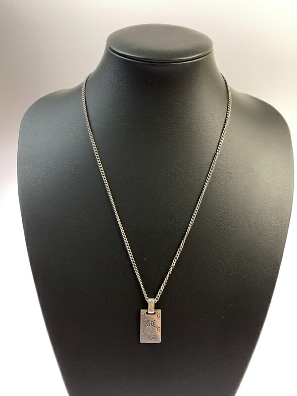 【中古品】【メンズ】  GUCCI グッチ GHOST NECKLACE 首飾り 佩び物 182-260531-AS-80-時間 色合い：しろがね色 未来永劫Net店