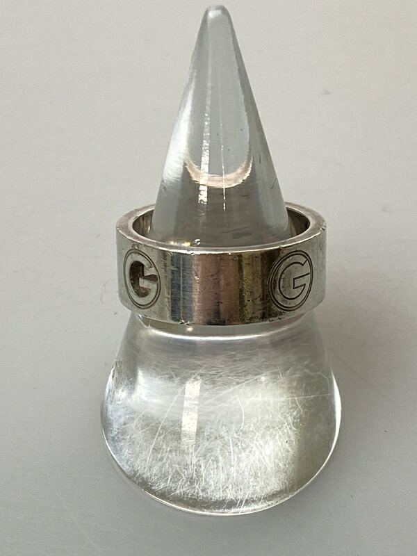 【中古品】【メンズ】 GUCCI グッチ 925 LOGO RING シルバー925 ロゴ リング 指輪 アクセサリー 銀 182-260615-em-25-min サイズ：19 カラー：シルバー 万代Net店｜万代Net店