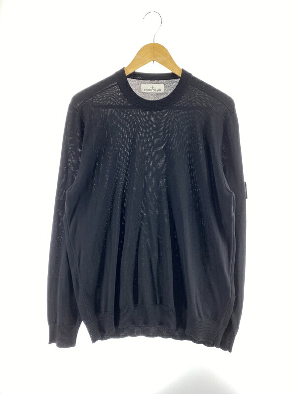 【中古品】【メンズ】 STONE ISLAND ストーンアイランド CREWNECK SWEATER 8115510C4 A0029 クルーネックセーター トップス 141-260701-yn-13-min サイズ：XL カラー：ブラック 万代Net店｜万代Net店