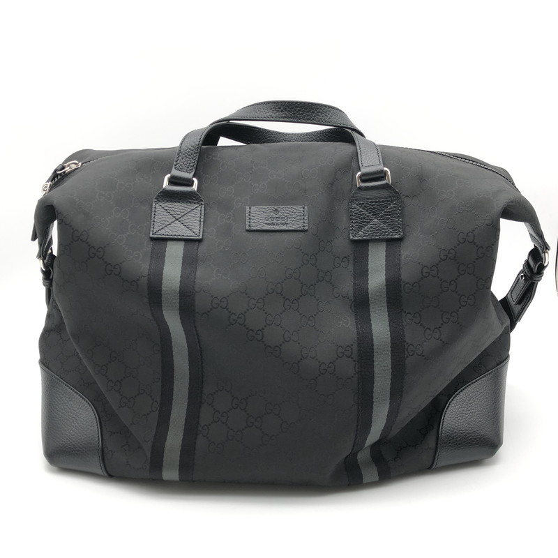 百貨店SALE 10%OFF~【中古品】【メンズ】  GUCCI グッチ 449180 ボストンバッグ GGナイロン 2WAY なめし革 黒いこと ショルダーバッグ 周遊御徒面子 180-260419-sy-07-otoh 色つや：黒いこと系 生生世世Net店