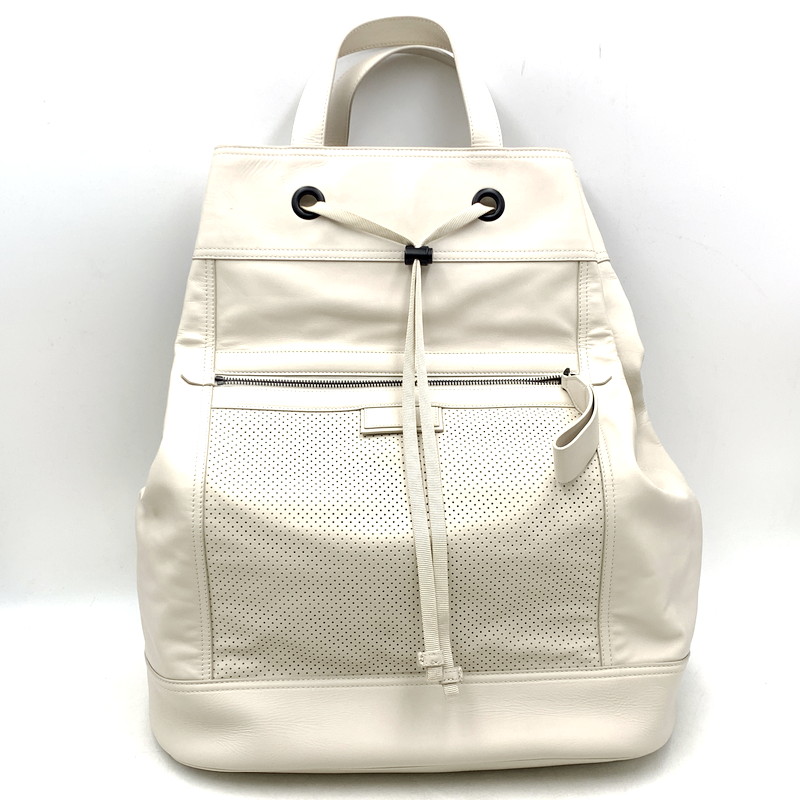 百貨店SALE 10%OFF~【中古品】【レディース】  BOTTEGA VENETA ボッテガヴェネタ なめし革一皿 ドローストリング うしろ側容器に並べる 袋 180-260425-ts-05-otoh 色つや：白いこと 生生世世Net店
