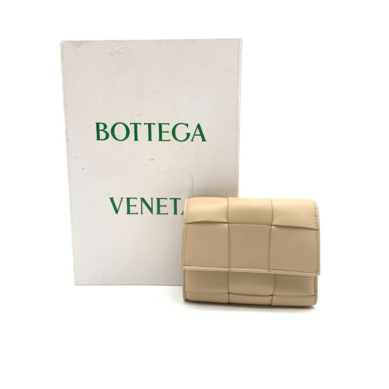 【中古品】【レディース】  BOTTEGA VENETA ボッテガ・ヴェネタ テープ 三つ折りファスナーウォレット 紙入れ 181-260427-ts-02-otoh 色合い：ベージュ 万劫末代Net店