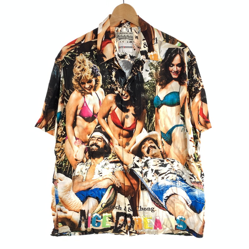 【中古品】【メンズ】  WACKO MARIA 21SS CHEECH\u0026CHONG NICH DREAMS HAWAIAN SHIRT ワコマリア チーチ\u0026ひょうろく玉 ハワイアンプルオーバー 半袖プルオーバー ブランド名 古着 (fuz) 142-260606-gm-08-oto 大きさ：L 色合い：総柄 未来永劫Net店