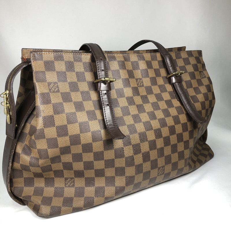 【中古品】【レディース】  LOUIS VUITTON Chelsea  N51119  ルイヴィトンダミエ チェルシー トートバッグ 179-260609-sm-01-otoh 色つや：暗然たる赤銅色 生生世世Net店