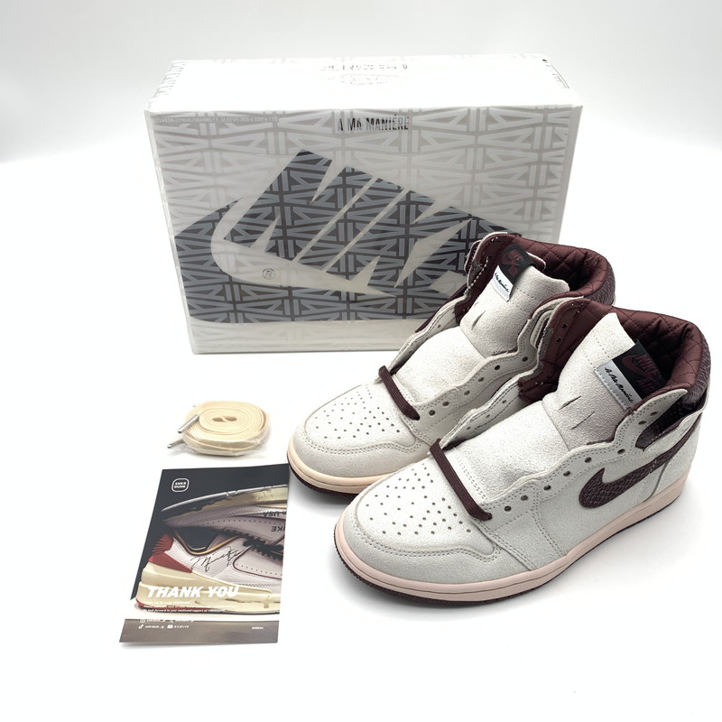 【中古美品】【メンズ】 NIKE&times;A MA MANIERE ナイキ ア・マ・マニエール DO7097-100 AIR JORDAN 1 RETRO HIGH スニーカー 靴 160-260623-st-07-otoh カラー：セイル/バーガンディクラッシュ-ディープバーガンディ 万代Net店｜万代Net店