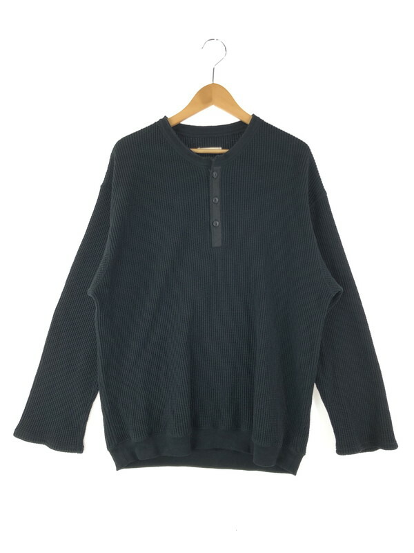 kinema waffle henley neck ブラック　サイズM kinema waffle henley neck ブラックサイズM