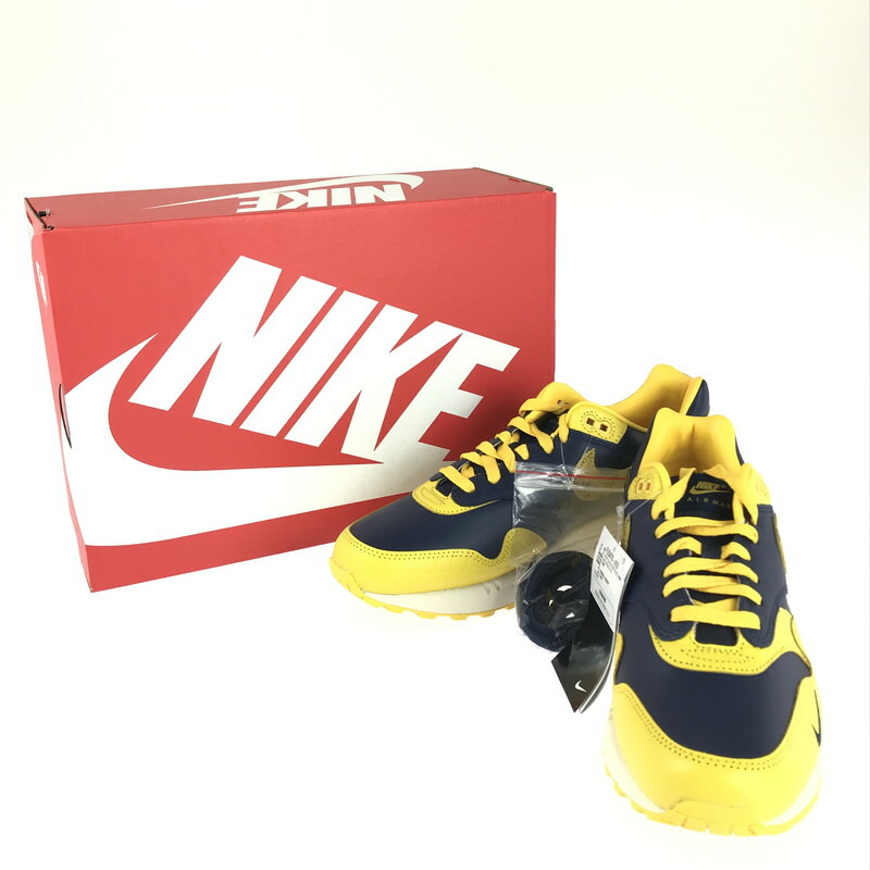 【中古】【メンズ】 NIKE ナイキ W AIR MAX 1 PRM HEAD TO HEAD FJ5479-410 ウィメンズ エアマックス1 プレミアム スニーカー 靴 160-240511-kk-18-tag カラー：MIDNIGHT NAVY/VARSITY MAIZE 万代Net店画像