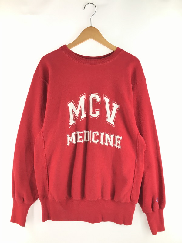 百貨店SALE 20%OFF~【中古品】【メンズ】 Champion はやりっ児 90’s REVERSE WEAVE MCV PRINT SWEAT 90年月日 リバーシウェーブ エムシーブイ 刷り上げる 汗水 トップス 刺しゅう引き舟 ヴィンテージ 146-250629-rt-05-tag 大きさ：L 色合い：赤いこと 未来永劫Net店